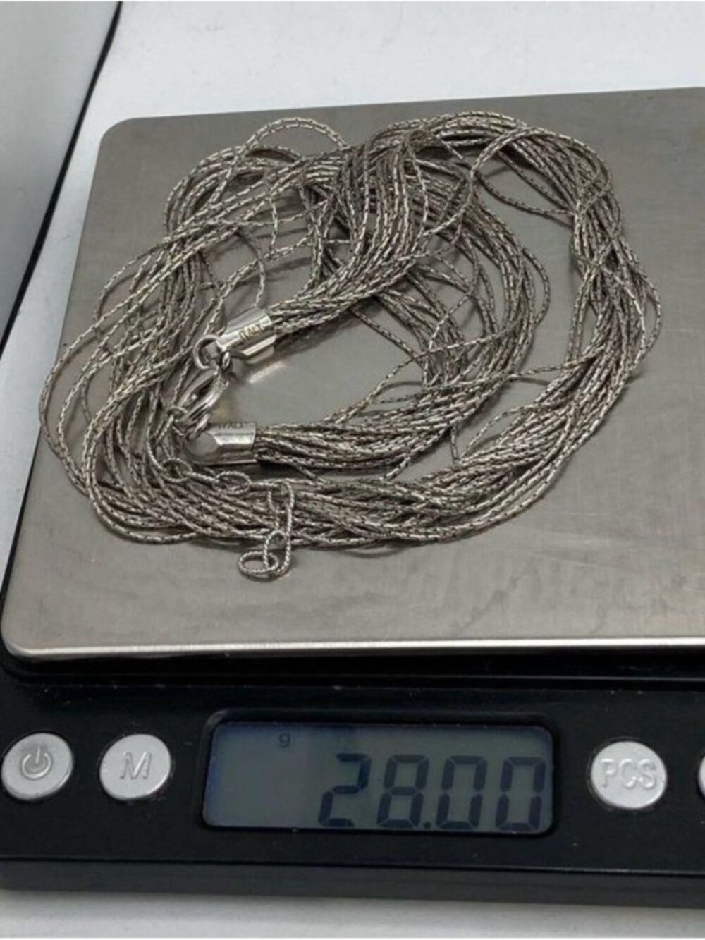 925 Silver & liquid Silver Italy Necklace Multi-strand - Picture 12 of 12